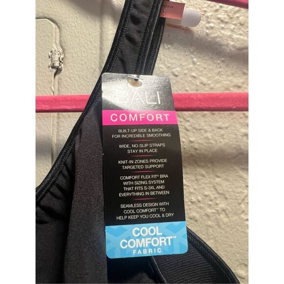 Bali Black Cool Comfort Fabric Bra Woman’s Size 3XL NEW - Picture 7 of 16